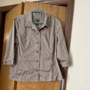 Beige button down jacket size 3